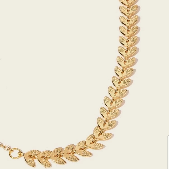 ♡Anna♡ Leaf Detail Lariat Necklace - Picture 2 of 4